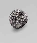 A bold stud-like texture in sterling silver with a dramatic black rhodium finish. Sterling silver and black rhodium Width, about 1 Imported