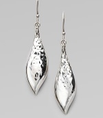 From the Palu Kapal Collection. Delicate teardrops of sterling silver with subtle texture.Sterling silverDrop, about 2¼Width, about ½Ear wireMade in Bali