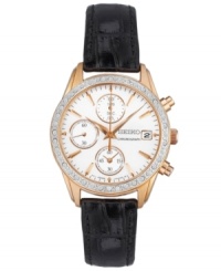 A lustrous mix of shine and texture makes this Seiko watch the epitome of elegance. A lustrous mix of shine and texture makes this Seiko watch the epitome of elegance.