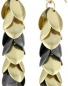 Kenneth Cole New York Modern Crush Gold and Hematite-Color Leaf Shake Linear Earrings