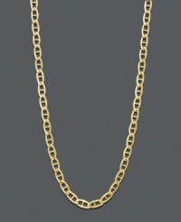 Nothing is more stylish than a simple chain. This 14k gold necklace features a Marine link. Approximate length: 16 inches.