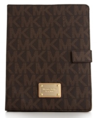 Cover your favorite gadget is haute designer style with this iPad case from MICHAEL Michael Kors. A signature monogram front is accented with 18K gold hardware and a logo plaque at bottom. Cover your favorite gadget is haute designer style with this iPad case from MICHAEL Michael Kors. A signature monogram front is accented with 18K gold hardware and a logo plaque at bottom.