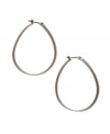 A simple touch can take your look a long way. These hot hoop earrings by Lucky Brand feature an oblong shape crafted in silver tone mixed metal. Approximate diameter: 1-3/4 inches.