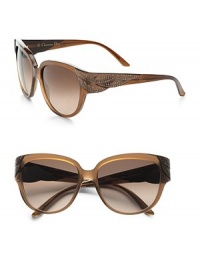 These runway-worthy, acetate frames are accented with delicate crystals on the end pieces, hinges and temples. Available in brown moto pearl with brown gradient lens. Crystal accented logo temples100% UV protectionMade in Italy These runway-worthy, acetate frames are accented with delicate crystals on the end pieces, hinges and temples. Available in brown moto pearl with brown gradient lens. Crystal accented logo temples100% UV protectionMade in Italy