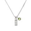 Silver Cellphone Charm Necklace with Lime Green Peridot Crystal Drop