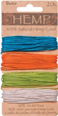 Darice Hemp Cord 20# 120 Feet/Pkg-Brights Darice Hemp Cord 20# 120 Feet/Pkg-Brights
