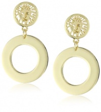 Anne Klein Gold-Tone Plated Logo Doorknocker Clip Earrings Anne Klein Gold-Tone Plated Logo Doorknocker Clip Earrings