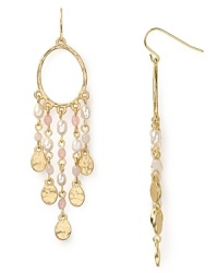 These Lauren Ralph Lauren beaded earrings add sweet bohemian drama to everyday ensembles with cascading strands of pearl, hammered gold and pink jade. These Lauren Ralph Lauren beaded earrings add sweet bohemian drama to everyday ensembles with cascading strands of pearl, hammered gold and pink jade.