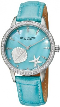 Stuhrling Original Women's 521.1115C8 Vogue Audrey Verona La Playa Swiss Quartz Mother-Of-Pearl Swarovski Crystal Blue Watch Stuhrling Original Women's 521.1115C8 Vogue Audrey Verona La Playa Swiss Quartz Mother-Of-Pearl Swarovski Crystal Blue Watch