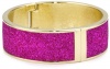 Betsey Johnson Essentials Fuchsia Sparkle Hinged Bangle Bracelet