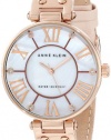 Anne Klein Women's 10/9918RGLP Leather Rosegold-Tone Pink Leather Strap Watch