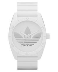 Stay fresh and on-trend with this all white adidas watch. Stay fresh and on-trend with this all white adidas watch.