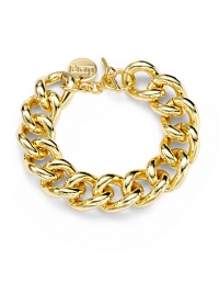 THE LOOKOversized links18k electroplated goldToggle clasp with logo charmTHE MEASUREMENTLength, about 8ORIGINMade in Italy THE LOOKOversized links18k electroplated goldToggle clasp with logo charmTHE MEASUREMENTLength, about 8ORIGINMade in Italy