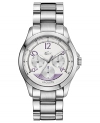 Change up your workday attire with the purple accents on this Sofia collection watch from Lacoste. Change up your workday attire with the purple accents on this Sofia collection watch from Lacoste.