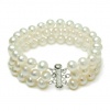 Sterling Silver 3-Row White A Grade 8.5-9mm Freshwater Cultured Pearl Bracelet, 8