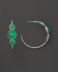 Ippolita Seafoam Wonderland Sterling Silver 3-Stone Hoop Earrings in Chrysoprase Ippolita Seafoam Wonderland Sterling Silver 3-Stone Hoop Earrings in Chrysoprase