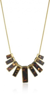 Anne Klein Ridley Gold-Tone Tortoise Colored Frontal Collar Necklace