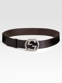 Leather belt with silver hardware. About 1½ wide Made in Italy Leather belt with silver hardware. About 1½ wide Made in Italy