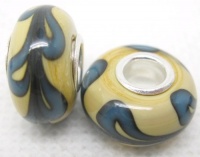 Bleek2sheek Murano Glass Blue & Beige Beads (Set of 2) Fits Pandora Bleek2sheek Murano Glass Blue & Beige Beads (Set of 2) Fits Pandora