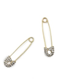 Never play it safe when it comes to sporting great style. These edgy safety pin earrings by RACHEL Rachel Roy feature sparkling crystal ends set in gold tone mixed metal. Approximate drop: 1-1/2 inches. Never play it safe when it comes to sporting great style. These edgy safety pin earrings by RACHEL Rachel Roy feature sparkling crystal ends set in gold tone mixed metal. Approximate drop: 1-1/2 inches.