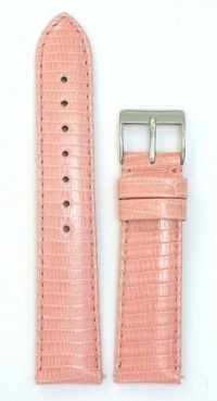 Ladies' Genuine Lizard Watchband Pink 18mm Watch Band Ladies' Genuine Lizard Watchband Pink 18mm Watch Band