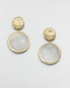 EXCLUSIVELY AT SAKS.COM. From the Jaipur Resort Collection. A freeform disc of hand-engraved 18k gold with a brushstroke texture holds a larger one of creamy mother-of-pearl in this simple yet striking design.Mother-of-pearl18k yellow goldLength, about 1Post backMade in Italy