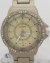 Geneva Quartz Women Watch Rhinestone Accent Gold-tone Enamel Bracelet Watch