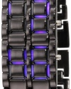 GGI International Men's MLed-Lava-BB Black Stainless Steel Lava Blue LED Digital Bracelet Watch