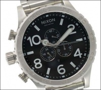 Nixon 51-30 Chrono - Men's ( Silver/Black ) Nixon 51-30 Chrono - Men's ( Silver/Black )