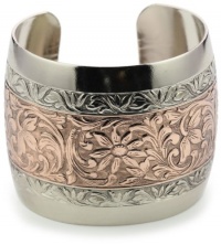 1928 Jewelry Prominence Silver-Tone and Copper Cuff Bracelet