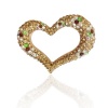 Korean Heart Style Flash Diamond Crystal Key Chain Ring Keyring Keychain Fob Holder Bag Handbag Ornament Decoration Hook, Golden