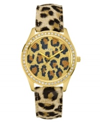 Animal intuition. Leopard spots grace the dial and band of this whimsical GUESS watch. Animal intuition. Leopard spots grace the dial and band of this whimsical GUESS watch.