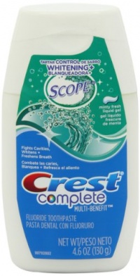 Crest Complete Tartar Control Whitening Plus Scope Liquid Gel - Minty Fresh 4.6 Oz (Pack of 6) Crest Complete Tartar Control Whitening Plus Scope Liquid Gel - Minty Fresh 4.6 Oz (Pack of 6)