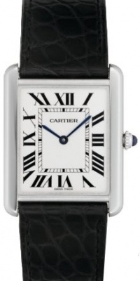 Cartier Men's W1018355 Tank Solo Stainless Steel Black Leather Watch Cartier Men's W1018355 Tank Solo Stainless Steel Black Leather Watch