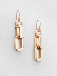 A sleek piece in rose goldtone-plating. Rose goldtone-plated brassDrop, about 1.8French hook backImported A sleek piece in rose goldtone-plating. Rose goldtone-plated brassDrop, about 1.8French hook backImported