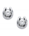 Complement any look with a little sparkle. Sirena's pretty stud earrings feature a 14k white gold bezel setting with round-cut diamonds inside (1/7 ct. t.w.). Approximate diameter: 3/4 inch.