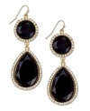 Black beauties. This pair of drop earrings from INC International Concepts features glass and jet-colored accents adding a bit of luster. Crafted in 12k gold-plated mixed metal. Approximate drop: 2-1/2 inches.