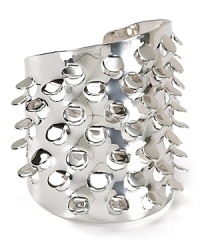 Fall for the textured allure of this scale-like statement cuff, which is crafted from rhodium tone plate. By Alexis Bittar. Fall for the textured allure of this scale-like statement cuff, which is crafted from rhodium tone plate. By Alexis Bittar.