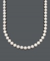 Perfectly paired with your little black dress or an every day work ensemble, pearls are just the right fit. This beautiful Belle de Mer necklace features AA+ cultured freshwater pearls (11-12 mm) with a 14k gold clasp. Approximate length: 16 inches.