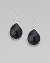 Faceted, light-catching black onyx in a simple teardrop design.Black onyx Sterling silver Length, about ¾ Width, about ½ Earwires Imported 