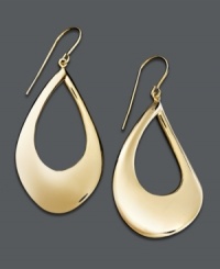Capture style that glitters in gold. These chic teardrop-shaped earrings feature a stylish cut-out design in 14k gold. Approximate drop: 2 inches. Capture style that glitters in gold. These chic teardrop-shaped earrings feature a stylish cut-out design in 14k gold. Approximate drop: 2 inches.