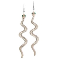 Nickel Free Snake Earrings Studded with Swarovski Stones, Quality Made In Usa! In Silver Tone with Matte Finish Nickel Free Snake Earrings Studded with Swarovski Stones, Quality Made In Usa! In Silver Tone with Matte Finish