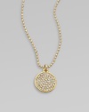 Add a little sparkle with this brilliant pavé rhinestone pendant on a ball link chain. RhinestonesGoldtone brassLength, about 16Pendant size, about ½ Toggle closureImported 