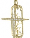 Mizuki 14k Diamond Icicle Cross and Fancy Love Tag Charm Necklace