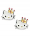 The royal treatment. This pair of sterling silver Princess Kitty stud earrings from Hello Kitty makes for quite the crowning achievement. Approximate diameter: 1/2 inch.