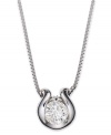 Add a little glam to any look. Sirena's pretty pendant features a 14k white gold bezel setting with a round-cut diamond inside (1/5 ct. t.w.). Approximate length: 18 inches. Approximate drop: 3/4 inch.