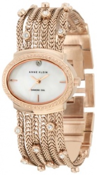 Anne Klein Women's 10/9798MPRG Swarovski Crystal Accented Diamond Dial Rosegold-Tone Chain Bracelet Watch Anne Klein Women's 10/9798MPRG Swarovski Crystal Accented Diamond Dial Rosegold-Tone Chain Bracelet Watch