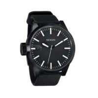 NIXON Men's NXA127001 Black Leather Strap Watch NIXON Men's NXA127001 Black Leather Strap Watch