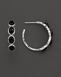 From the Silver collection, four onyx stones on sterling silver hoops. Designed by Ippolita. From the Silver collection, four onyx stones on sterling silver hoops. Designed by Ippolita.
