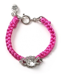 A bold take on this season's homespun trend, this fluoro woven bracelet from Juicy Couture is bright on. A bold take on this season's homespun trend, this fluoro woven bracelet from Juicy Couture is bright on.